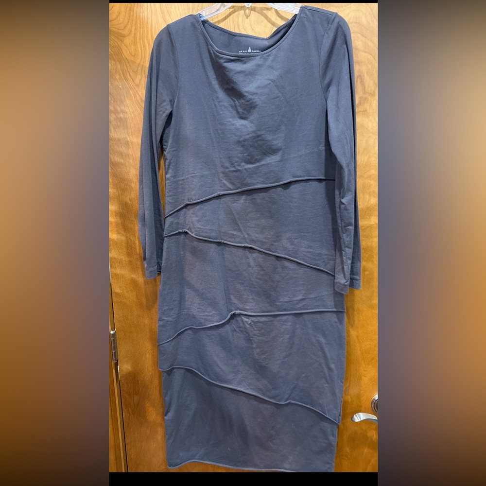 Neon Buddha • medium dress! Gray Long Sleeve Layered Dress